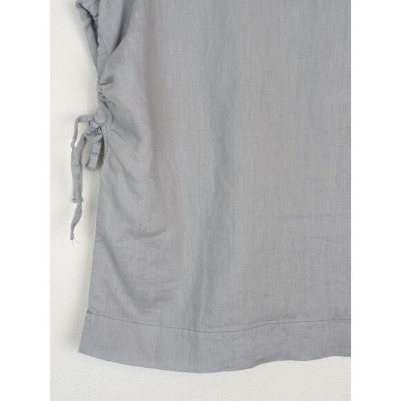 Everlane Top Drawstring Tunic Sky Blue Linen Minimalist Neutral Summer Size XS - Picture 7 of 14